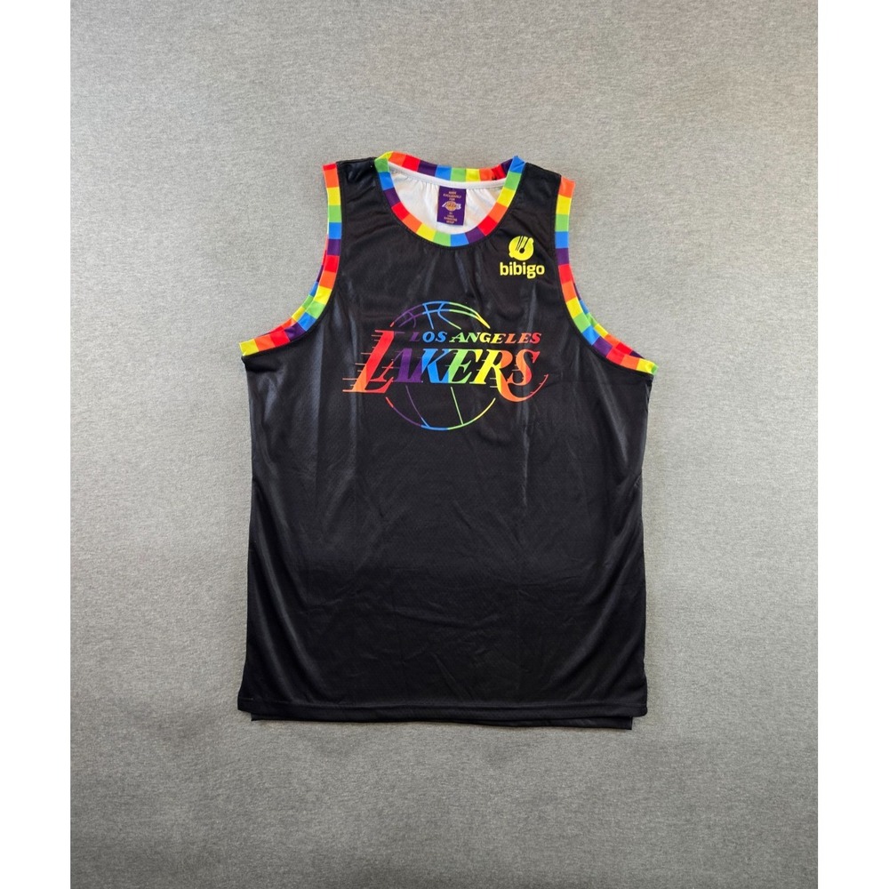 Los Angeles Lakers Jersey Men's XL Black Rainbow 2022 Pride Night Shirt LGBTQIA+